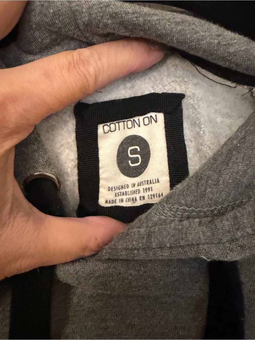 116 - Cotton On Gray Pullover Hoodie with Bold Text - Picture 2 of 3
